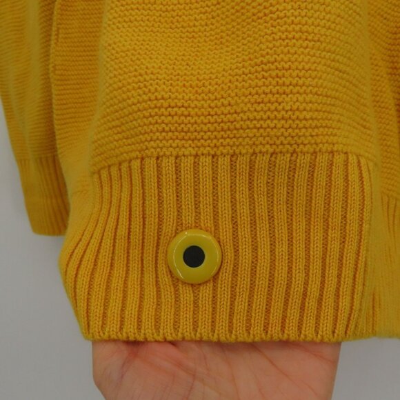 Sheep Inc Women Extra Large Mustard Yellow Knitted Crewneck Merino Wool Sweater - Picture 4 of 12